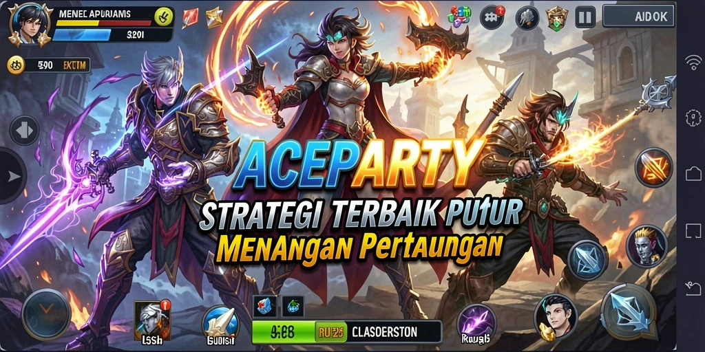 Tampilan menarik dari gameplay strategi ACEPARTY yang intens.