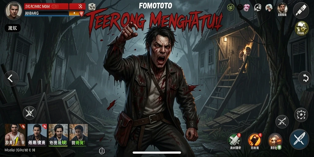 Gameplay FOMOTOTO dengan suasana horor yang mencekam