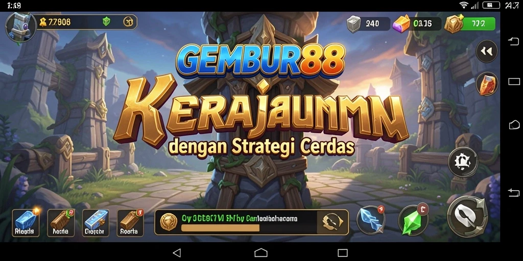 Tampilan screenshot <strong>GEMBUR88</strong> yang menunjukkan serangan menara pada musuh.