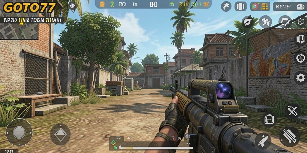 Gameplay seru GOTO77 menampilkan aksi pertempuran yang mendebarkan.