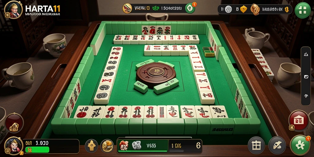 Tampilan gameplay HARTA11 yang menampilkan keseruan bermain Mahjong.