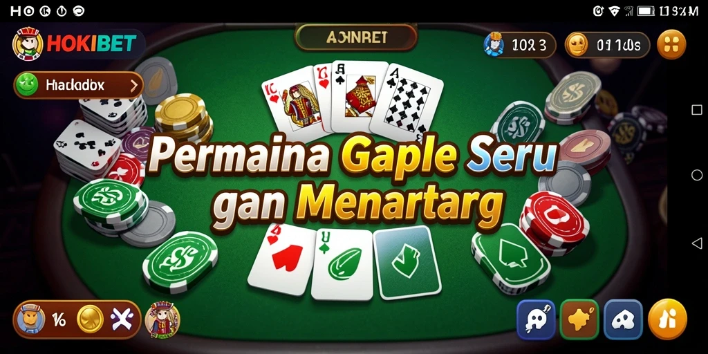 Tampilan menarik gameplay HOKIBET saat bermain Gaple.