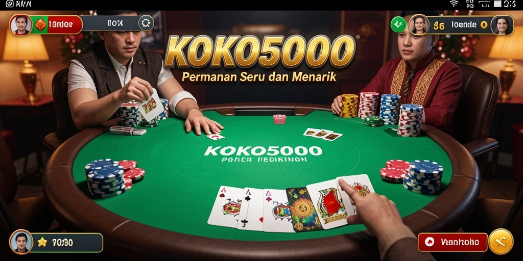 Tangkapan layar KOKO5000 menampilkan permainan poker yang seru dan interaktif.