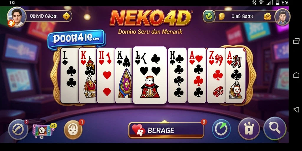 Screenshot gameplay NEKO4D yang menampilkan keseruan permainan Domino.