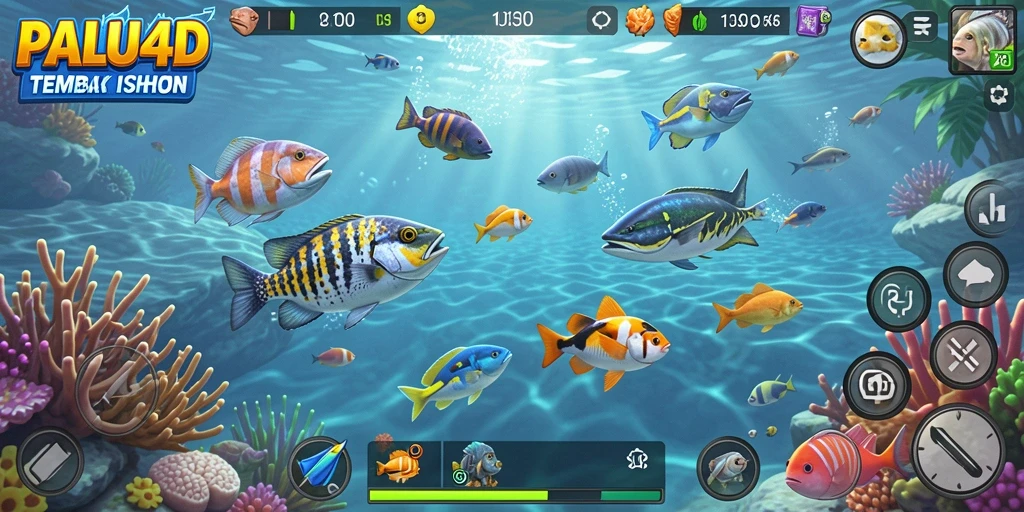 Tampilan gameplay PALU4D yang menarik saat menembak ikan.