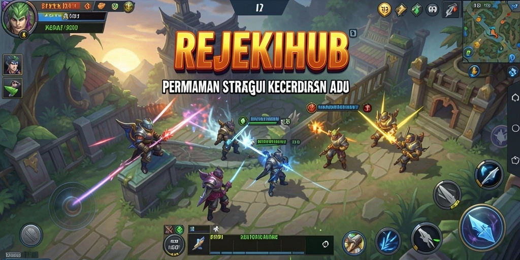 Screenshot menunjukkan gameplay strategis yang intens dan penuh pertempuran.