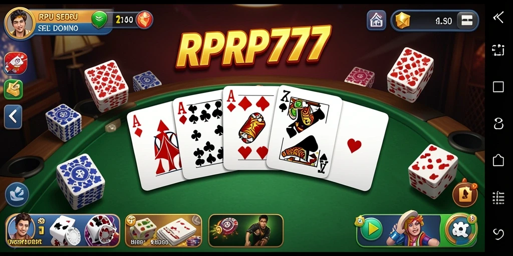 Tampilan gameplay seru dalam RPRP777 dengan berbagai pilihan Domino.