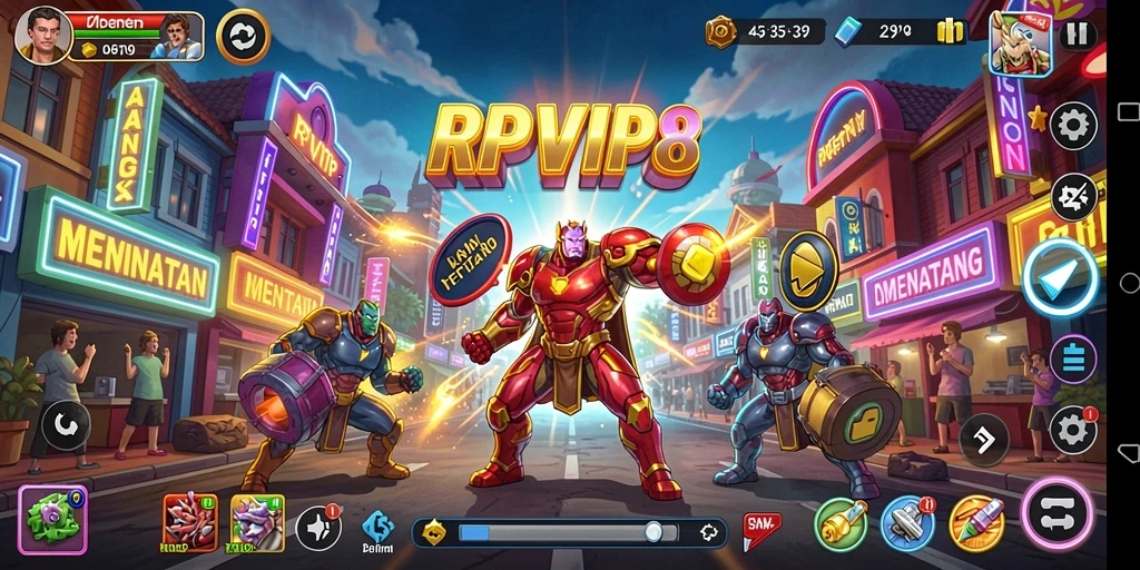 Tampilan gameplay RPVIP8 yang penuh warna dan seru.