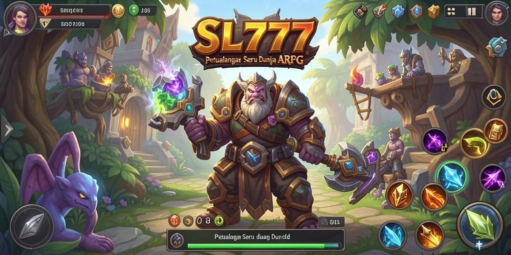 Tampilan gameplay ARPG dengan pertarungan seru melawan monster.
