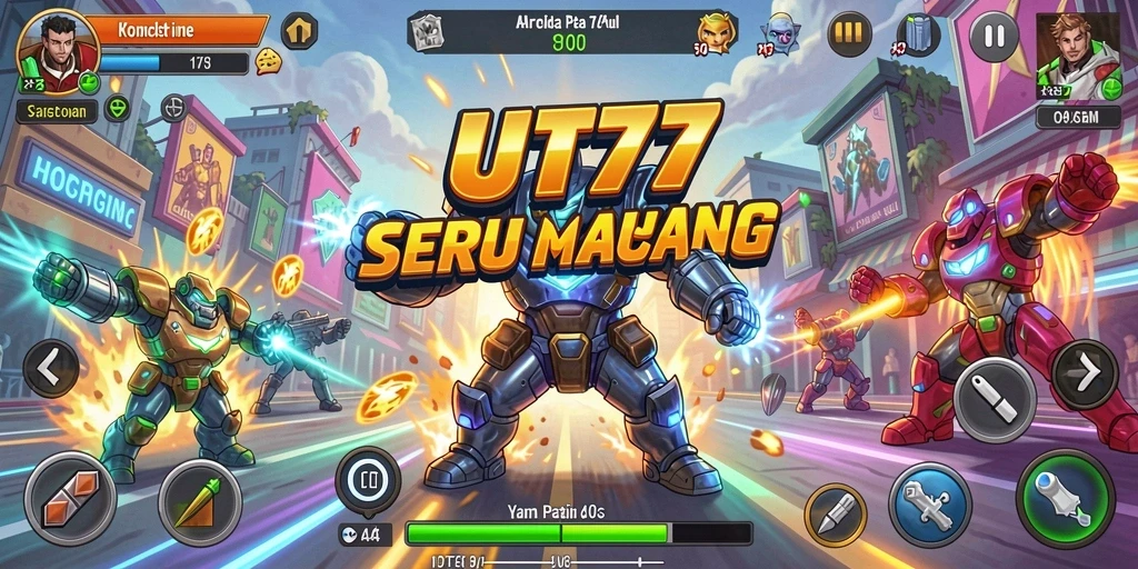 Screenshot UT77 menampilkan gameplay arcade yang seru dan penuh aksi.